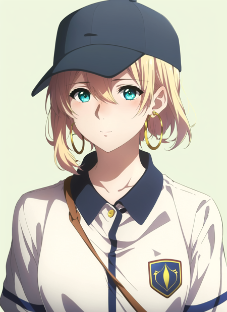 3978529435-280641730-violet evergarden , masterpiece, best quality, 1girl, aqua eyes, baseball cap, blonde hair, closed mouth, earrings, green backgr.png